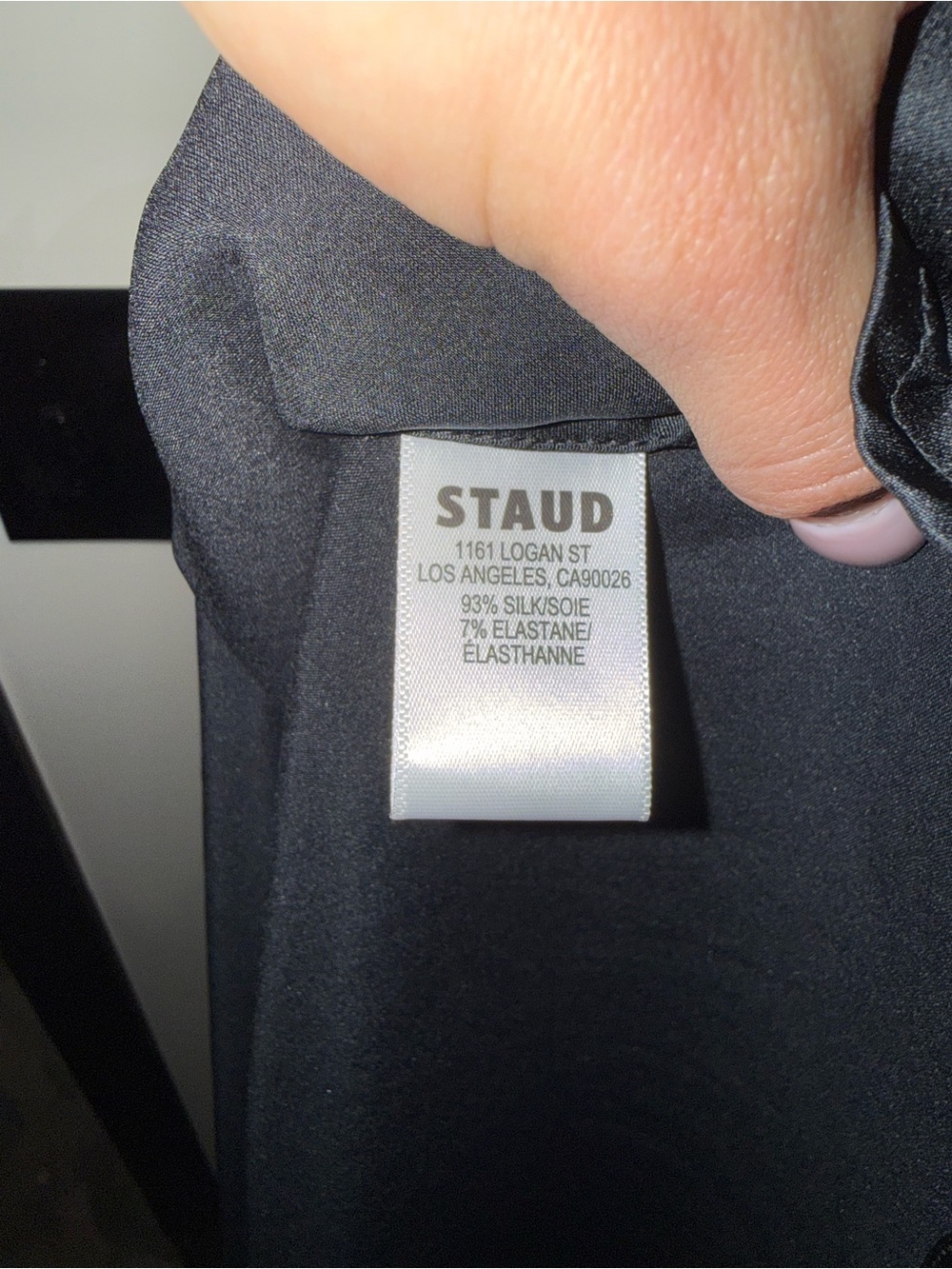 STAUD Phare draped silk-blend midi dress In Black US 0 $695 - Picture 9 of 9